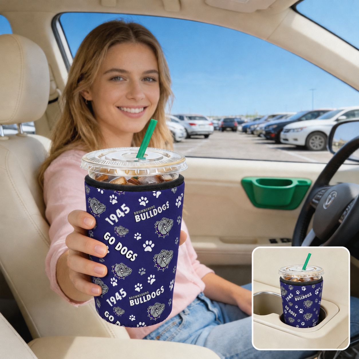 Brownsburg Bulldogs Neoprene Coffee Sleeve