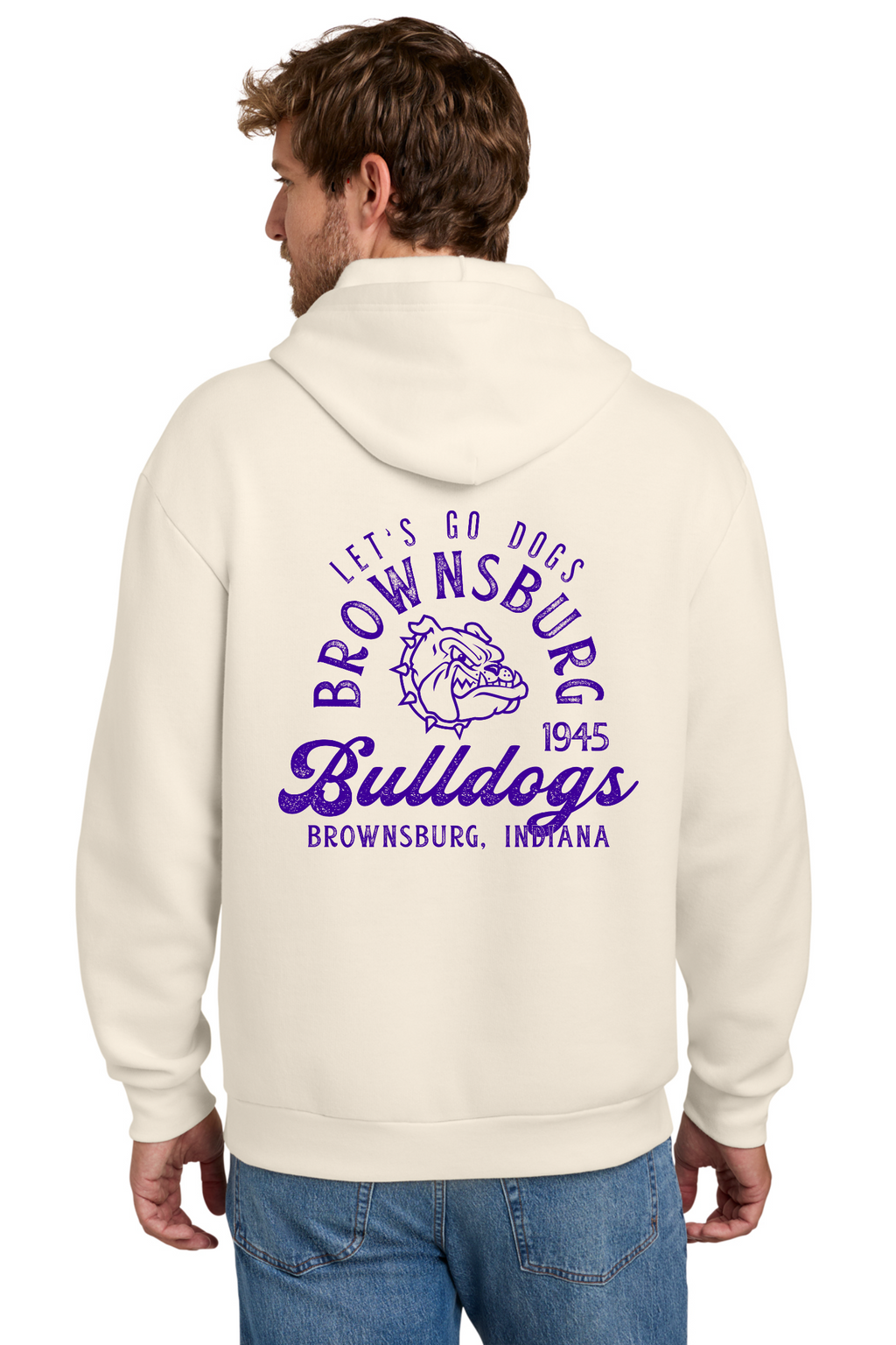 Brownsburg Cream Vintage Hoodie