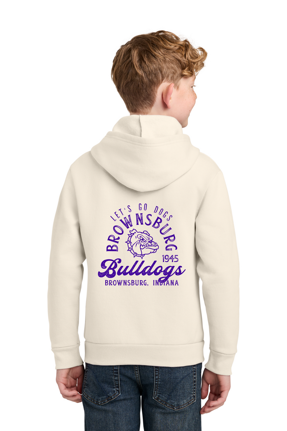 Brownsburg Youth Cream Vintage Hoodie