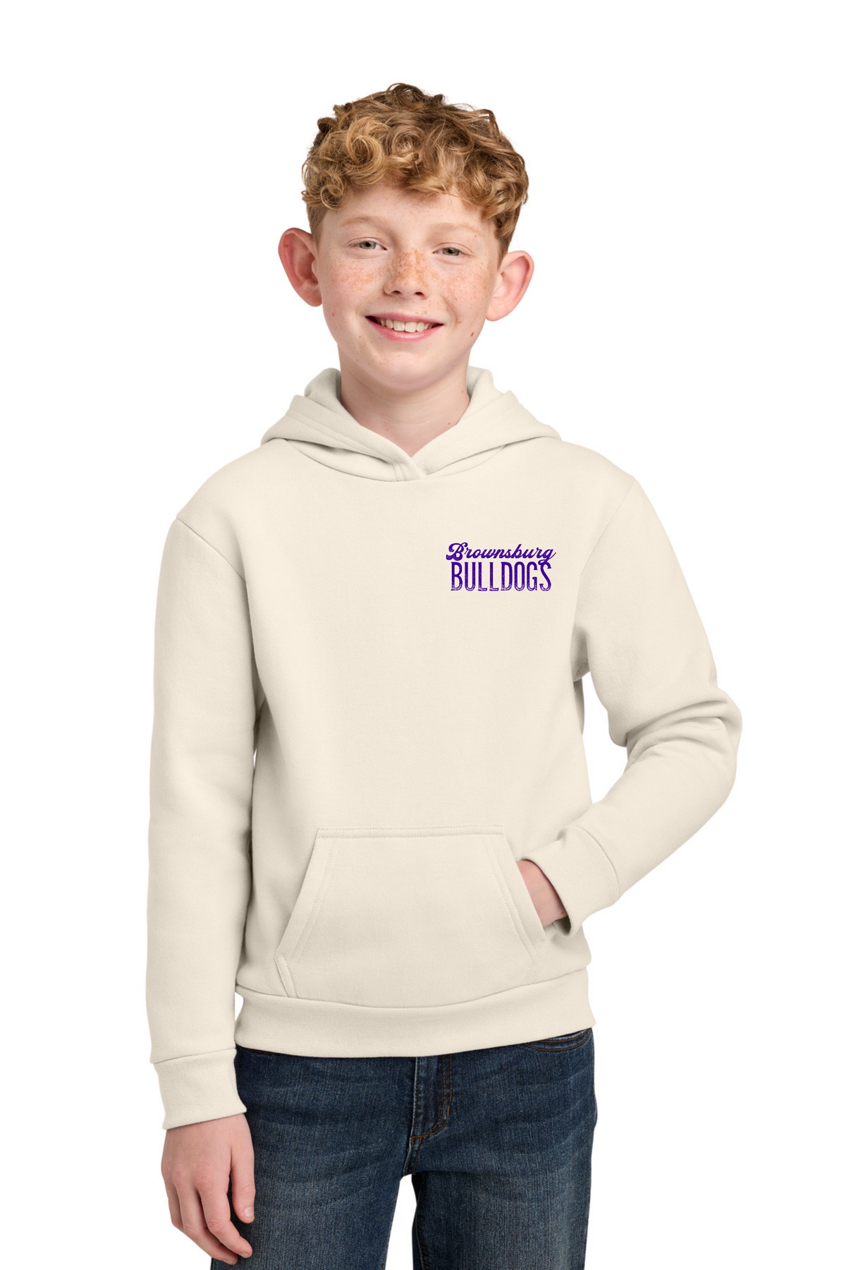 Brownsburg Youth Cream Vintage Hoodie